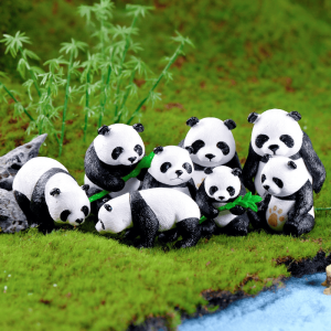 Miniature Giant Panda Figurines Simulation Bamboo Panda Animal Model, Micro Landscape Pvc Crafts For Garden, Cake Decoration Home Decor Photo From Fairy Garden Supplies