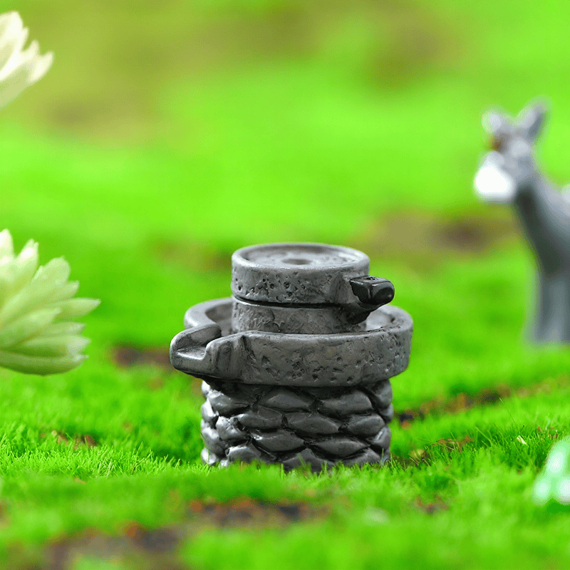 Moss Fairy Garden Micro Landscape Miniature Garden Original Green Plants Gift Zakkaresin Emulational Stone Mill Decorate Fairy Garden Decoration Fairy Garden Accessories