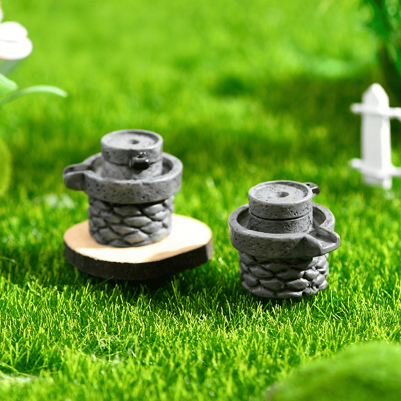 Moss Fairy Garden Micro Landscape Miniature Garden Original Green Plants Gift Zakkaresin Emulational Stone Mill Decorate Fairy Garden Decoration Fairy Garden Accessories