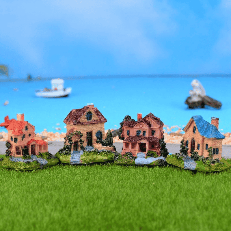 Pot Bonsai Fairy Garden House Micro Landscape Miniature Garden Fairy Garden Decoration Terrariums Fairy Garden Accessories Fleshy Resin Decorate Grassland Villa Cartoon Lovely House Model Diy Material Resin Castle Room Decor