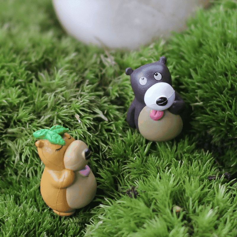 Moss Fairy Garden Micro Landscape Miniature Garden Fairy Garden Ornament Small Spit Tongue Small Bears Diyassemble Small Fairy Garden Decoration Fairy Garden Accessories Toys