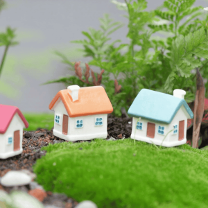 Fairy Garden Micro Landscape Miniature Garden Fairy Garden Decoration Fairy Garden Accessories Resin Craftwork Fleshyresin Decorate Three-colour Small House Diymaterial