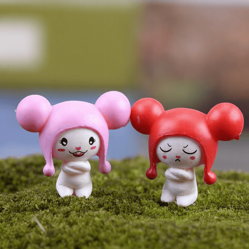 Moss Fairy Garden Micro Landscape Miniature Garden Fairy Garden Ornament Round Ears Doll Doll Diyassemble Toys Fairy Garden Decoration Fairy Garden Accessories