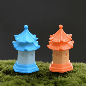 Moss Fairy Garden Micro Landscape Miniature Garden Multicolour Small Pagoda Pavilion Castle Pvcfairy Garden Decoration Fairy Garden Accessories Landscaping Decorate