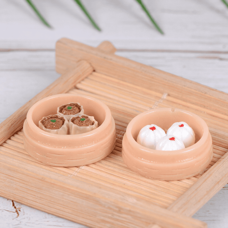 Rice Stuffed Bun Steaming Wholesale Price Fairy Garden Supply Basket Figurine Micro Doll House Kitchen Decor Great Diy Decorations Mini Fairy Garden Accessories Landscape Perfect Gifts Image Of Fairy Garden Supplies