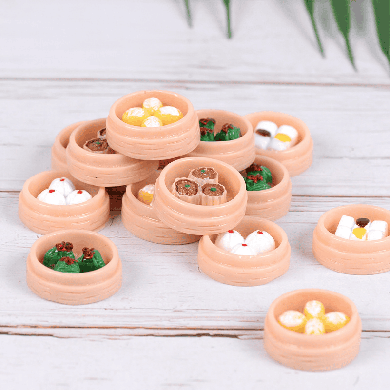 Rice Stuffed Bun Steaming Wholesale Price Fairy Garden Supply Basket Figurine Micro Doll House Kitchen Decor Great Diy Decorations Mini Fairy Garden Accessories Landscape Perfect Gifts Image Of Fairy Garden Supplies
