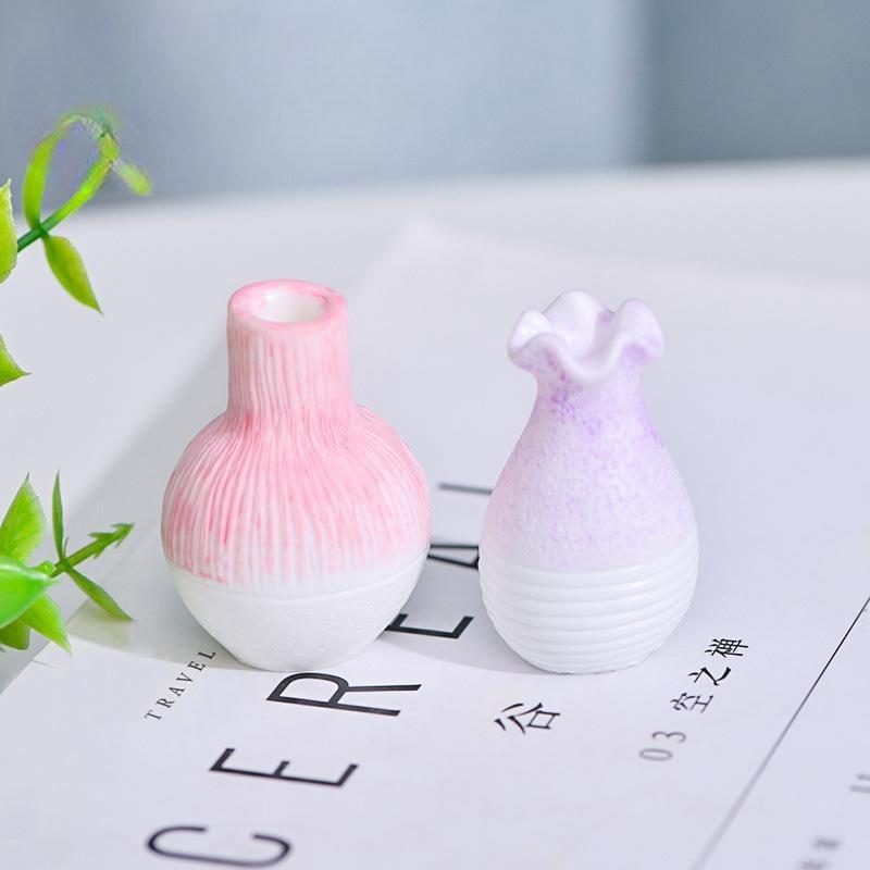 1 Pc Resin Miniature Small Mouth Vase Diy Craft Accessory Home Garden Decoration Ornament Micro Landscape Fairy Garden Flowerpot Fairy Garden Supply Photo Of Fairy Garden Supplies