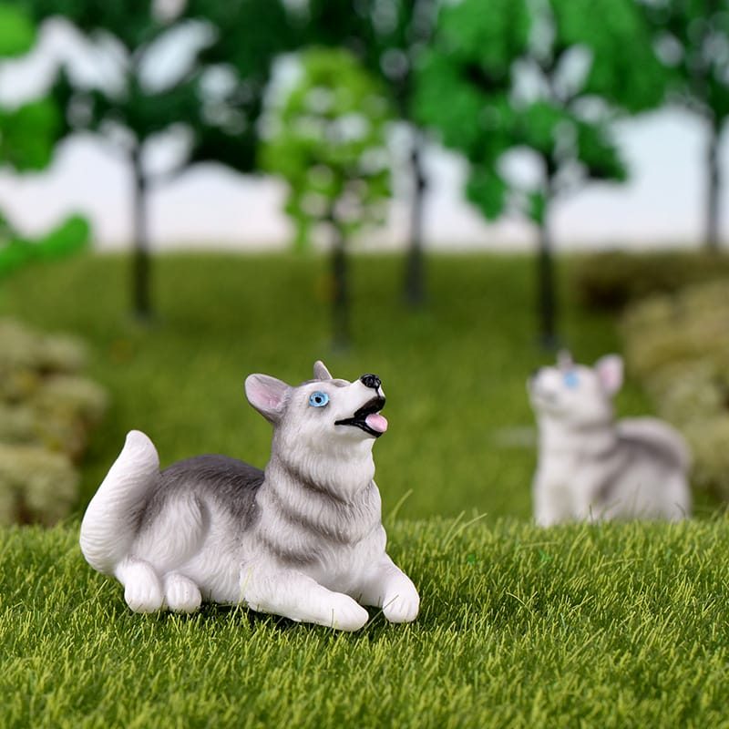 Hot Diy Dog Fairy Garden Figurines Resin Miniature Cute Husky Cake Topper Ornament Micro-landscape Doll House Decoration Wholesale Price Fairy Garden Supply Image Of Fairy Garden Supplies