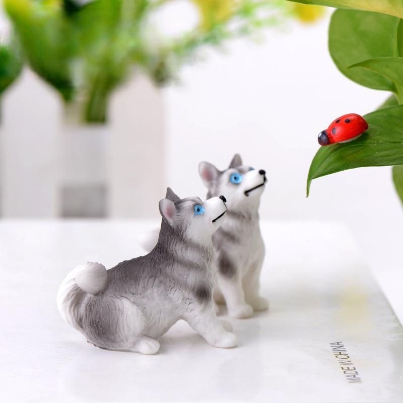 Hot Diy Dog Fairy Garden Figurines Resin Miniature Cute Husky Cake Topper Ornament Micro-landscape Doll House Decoration Wholesale Price Fairy Garden Supply Image Of Fairy Garden Supplies