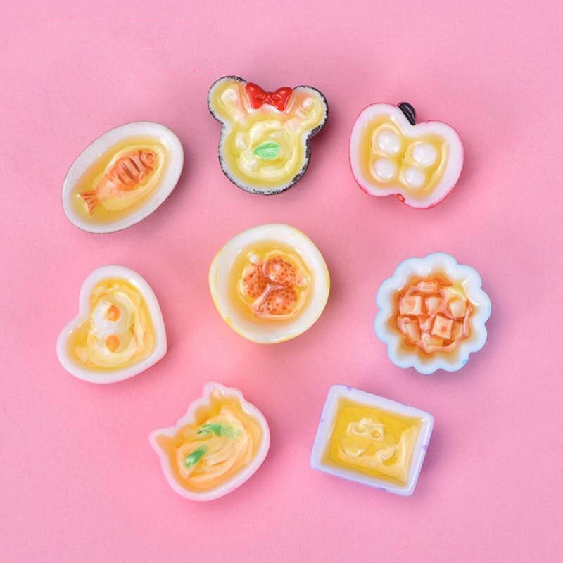 1Pc Creative Micro Landscape Home Desktop Decor Cartoon Mini Fairy Garden Accessories Food Noodle Drumsticks Fish Tableware Model Resin Crafts Figure Toy Fairy Garden Supply Photo Of Fairy Garden Supplies