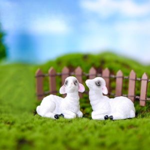 Cute Little Sheep Moss Micro Landscape Terrarium Figurine Decoration Resin Funny Babies Ornament Fairy Garden Miniature Picture From Fairy Garden Supplies