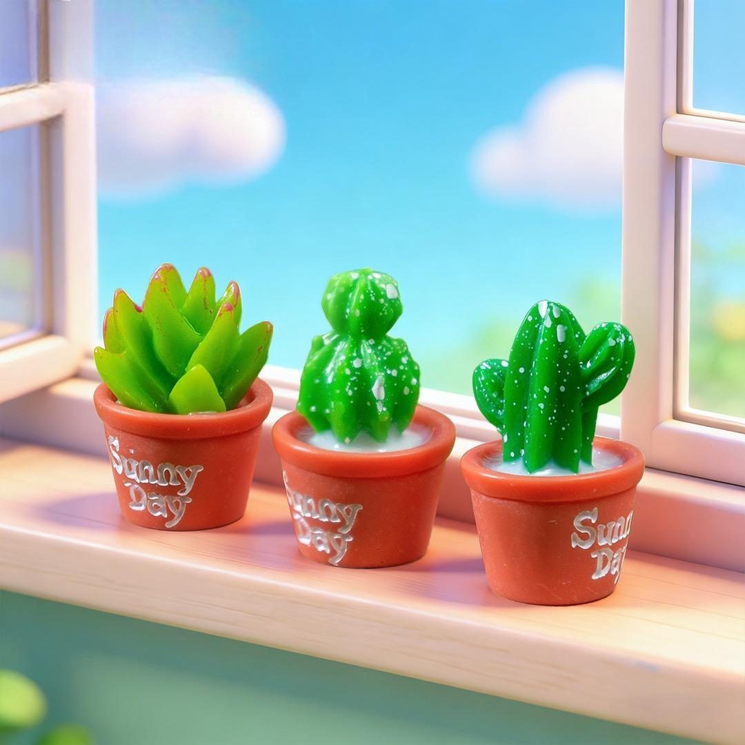 1Pcs Cute Mini Succulent Cactus Plant Decor Diy Resin Crafts Fairy Garden Miniatures Ornament Terrarium Figurines Decor Picture From Fairy Garden Supplies