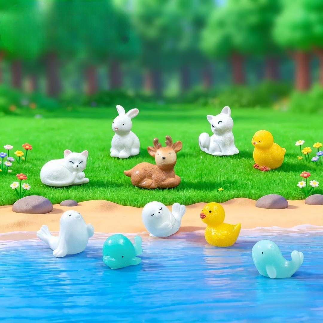 Mini Statue Figurine Animal Model Hedgehog Dolphin Deer Moss Micro Landscape Figurine Miniature Bonsai Fairy Garden Ornament Photo Of Fairy Garden Supplies