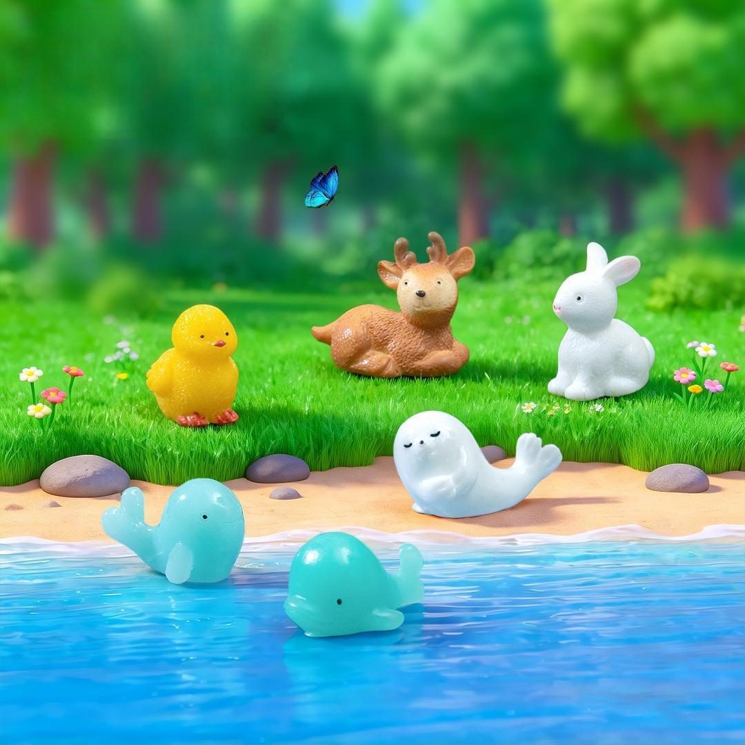 Mini Statue Figurine Animal Model Hedgehog Dolphin Deer Moss Micro Landscape Figurine Miniature Bonsai Fairy Garden Ornament Photo Of Fairy Garden Supplies