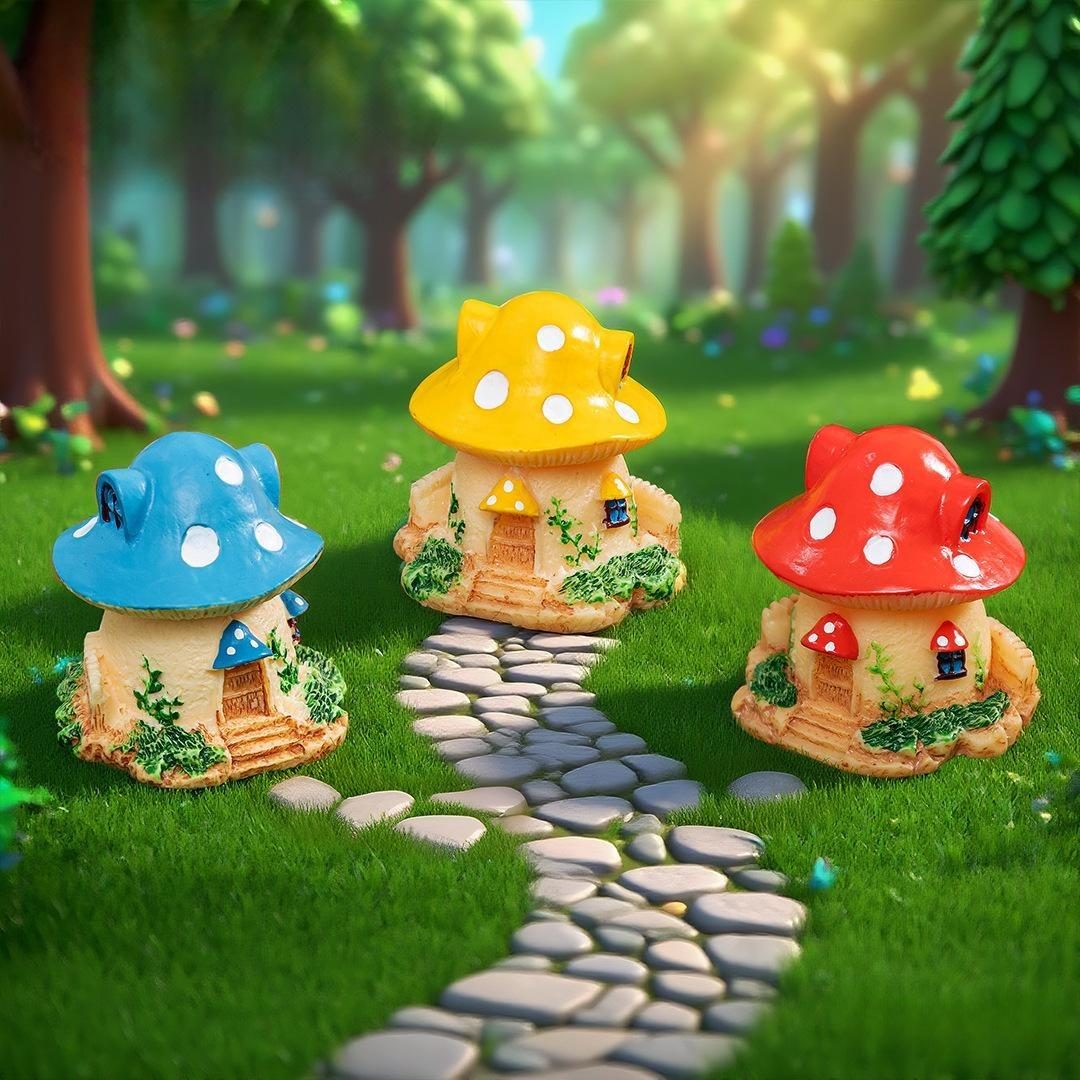 4 Style Rural Mushroom House Fairy Garden Miniatures Gnomes Moss Terrariums Resin Crafts Figurines Home Decoration Photo of Fairy Garden Supplies 4 Style Rural Mushroom House Fairy Garden Miniatures Gnomes Moss Terrariums Resin Crafts Figurines Home Decoration Picture From Fairy Garden Supplies