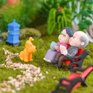 1Set Mini Stool Couples Dolls Fairy Garden Miniatures Decor Dollhouse Terrarium Action Figures Figurine Micro Landscape Image From Fairy Garden Supplies