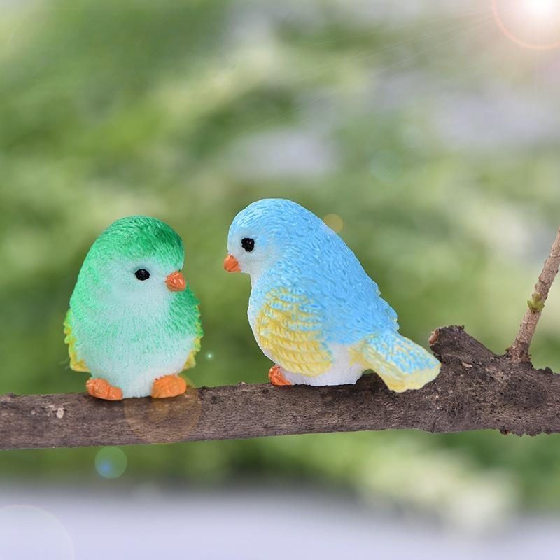 Cute Cartoon Colorful Fly Bird Sparrow Small Statue Figurine Ornament Miniatures Children Toy Decoration Gift Image Of Fairy Garden Supplies