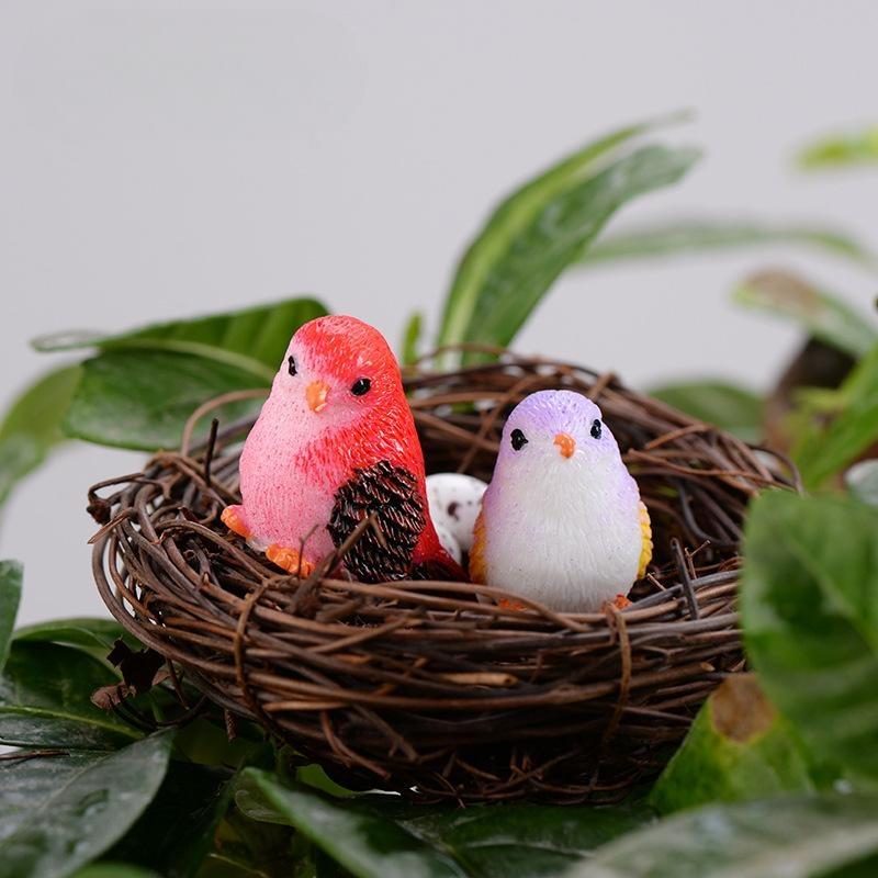Cute Cartoon Colorful Fly Bird Sparrow Small Statue Figurine Ornament Miniatures Children Toy Decoration Gift Image Of Fairy Garden Supplies