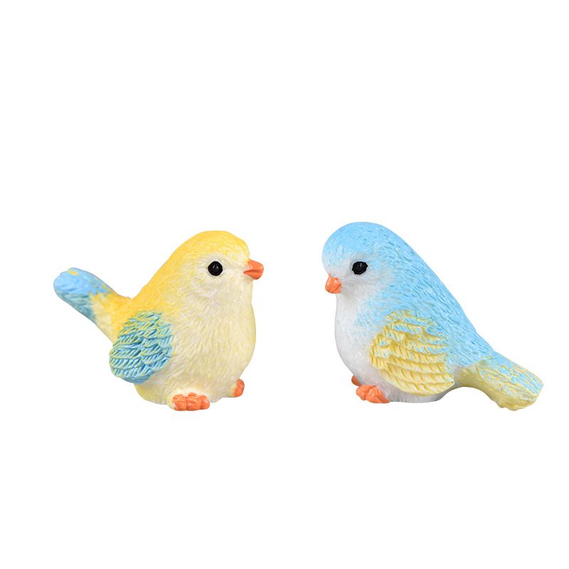 Cute Cartoon Colorful Fly Bird Sparrow Small Statue Figurine Ornament Miniatures Children Toy Decoration Gift Image Of Fairy Garden Supplies