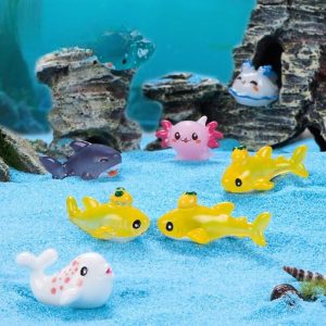 1Pc Sea Animal Shark Crocodile Octopus Fish Resin Figurine Model Garden Sandbox Home Miniature Ornament Decoration Accessory Picture Of Fairy Garden Supplies