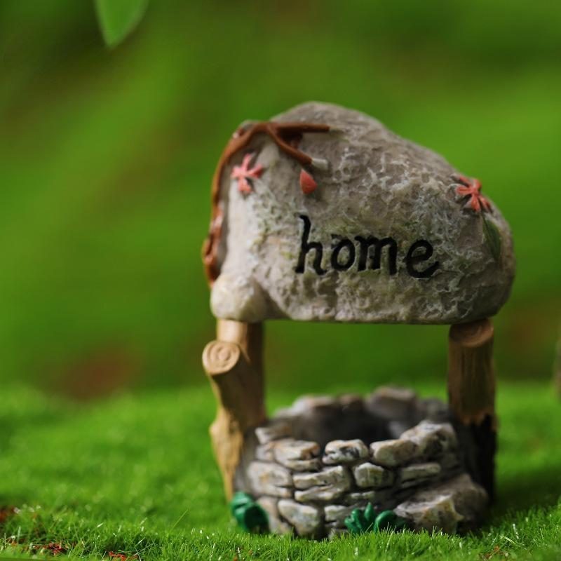 Flower Welcome Garden Stone Road Sign Figurine Fairy Garden Artificial Resin Craft Home Miniature Decoration Accessories Picture Of Fairy Garden Supplies