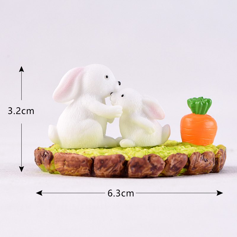 Moss Micro Landscape Resin Ornaments Animal Three-piece Set Piggy Rabbit Swan Spring Summer Autumn Winter Scenery Animal Accessories Image From Fairy Garden Supplies