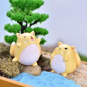 4Pcs Accessory Toy Gift Yellow Model Animal Action Figures Dollhouse Miniature Figurine Home Garden Dollhouse Decoration Photo Of Fairy Garden Supplies