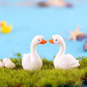 White Goose Resin Figurine Mini Animal Ornament For Fairy Garden Micro Landscape Decoration Picture From Fairy Garden Supplies