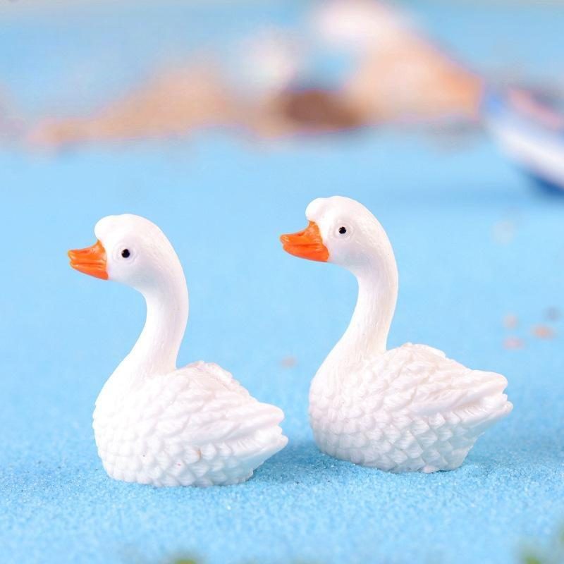 White Goose Resin Figurine Mini Animal Ornament For Fairy Garden Micro Landscape Decoration Picture From Fairy Garden Supplies