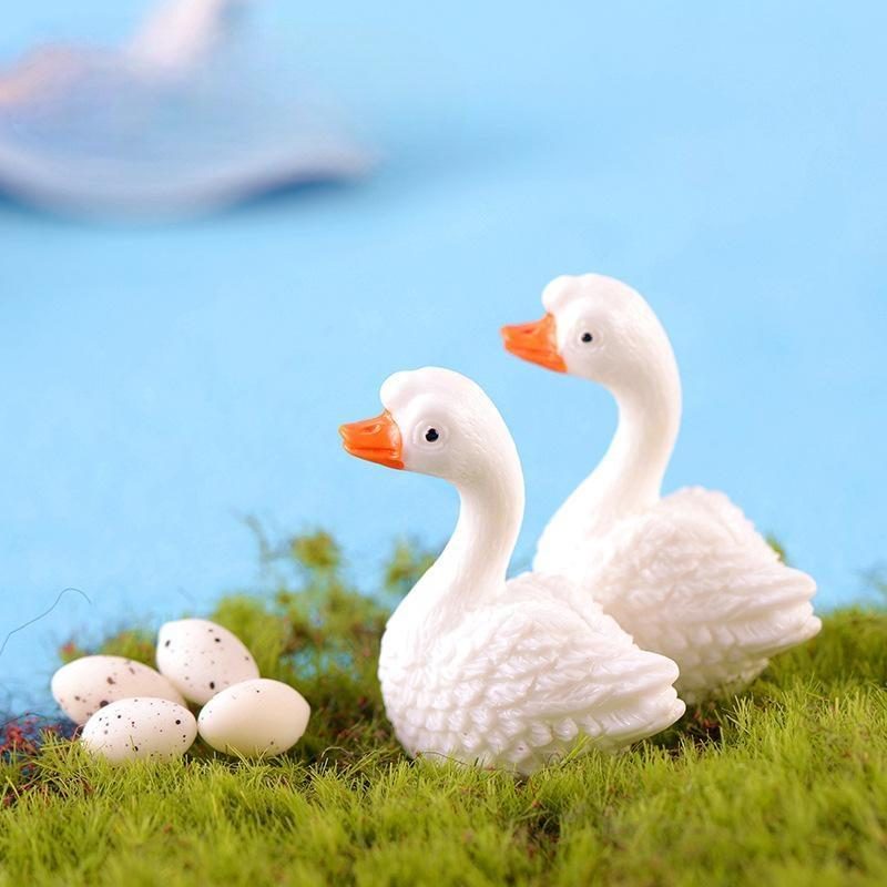 White Goose Resin Figurine Mini Animal Ornament For Fairy Garden Micro Landscape Decoration Picture From Fairy Garden Supplies