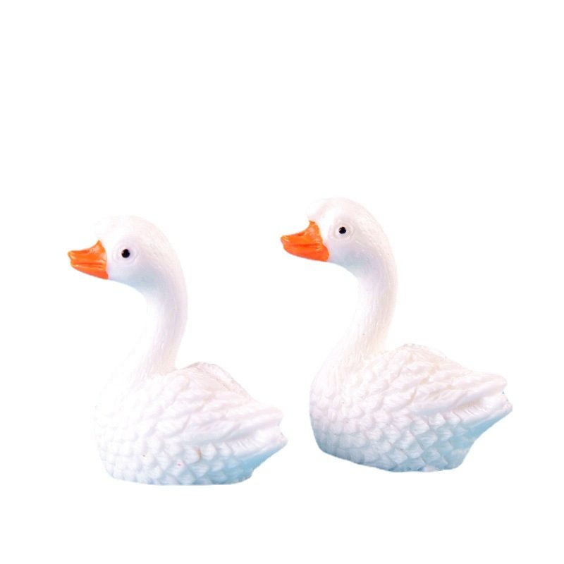 White Goose Resin Figurine Mini Animal Ornament For Fairy Garden Micro Landscape Decoration Picture From Fairy Garden Supplies