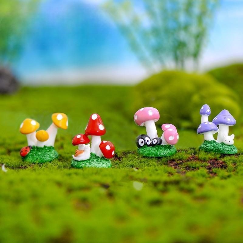 Animal Mushroom Bush Moss Micro Landscape Figurine Crafts Figure Ornament Miniatures Home Garden Decoration Photo Of Fairy Garden Supplies