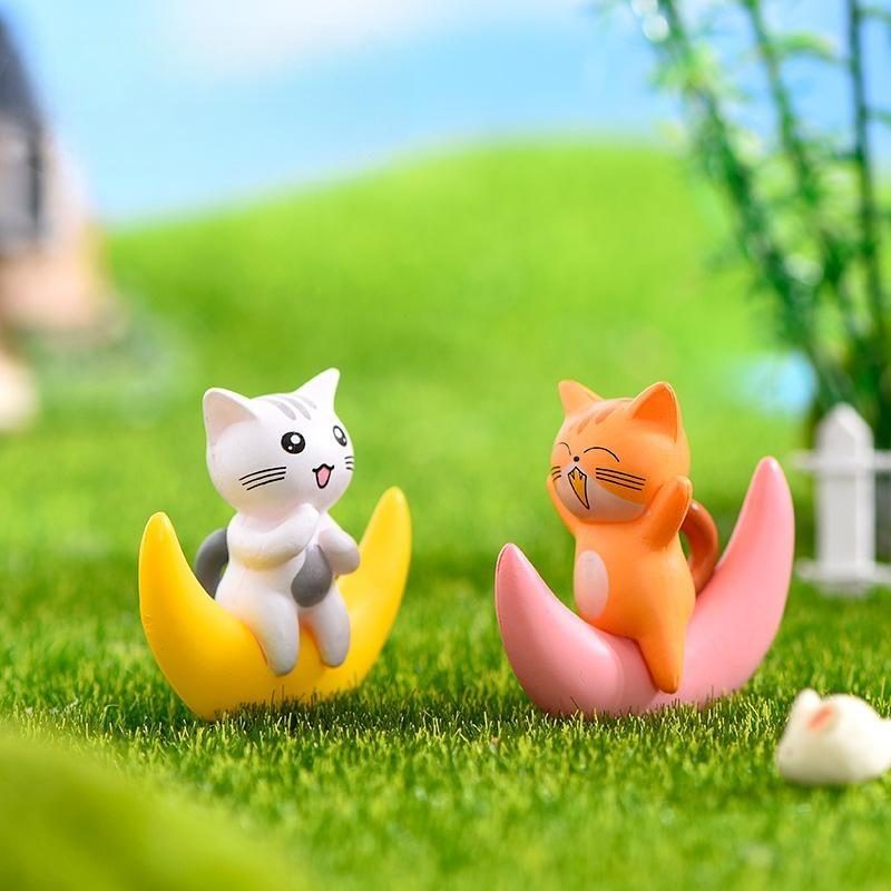 Moon Lover Cat Happy Dating Models Miniatures Figurines Couple Fairy Home Garden Wedding Doll Decoration Image From Fairy Garden Supplies