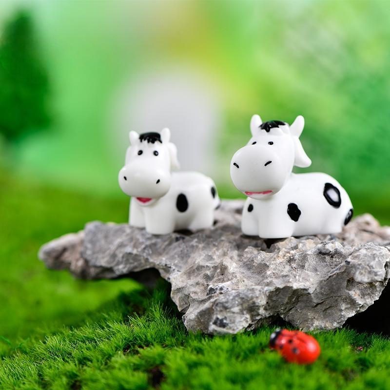 Cow Family Mini Animal Statue Model Car Ornament Craft Bonsai Decor Miniature Home Fairy Garden Decoration Photo From Fairy Garden Supplies