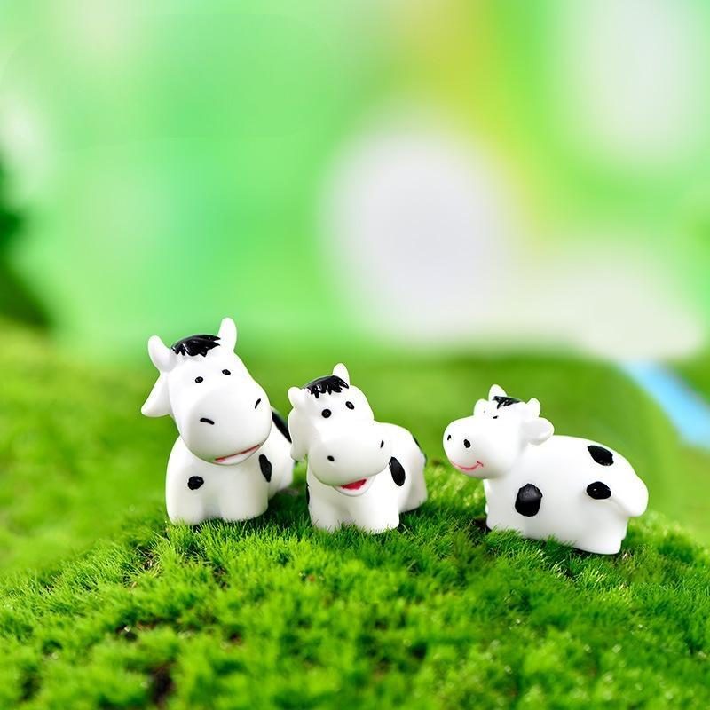 Cow Family Mini Animal Statue Model Car Ornament Craft Bonsai Decor Miniature Home Fairy Garden Decoration Photo From Fairy Garden Supplies