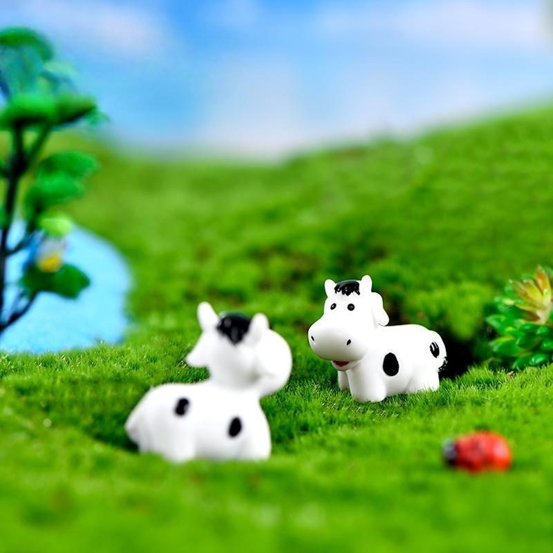 Cow Family Mini Animal Statue Model Car Ornament Craft Bonsai Decor Miniature Home Fairy Garden Decoration Photo From Fairy Garden Supplies