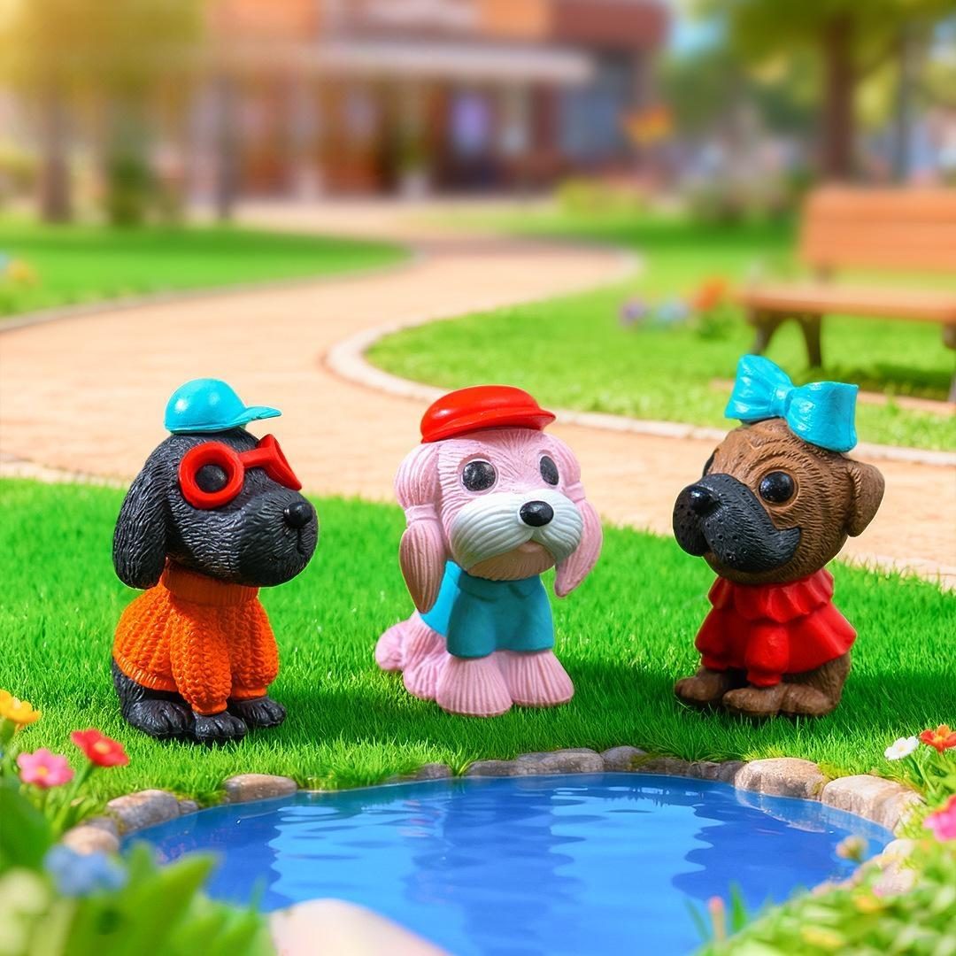 Dog Dollhouse Statue Figurine Micro Crafts Ornament Miniatures Happy Puppy Home Garden Decor Image From Fairy Garden Supplies