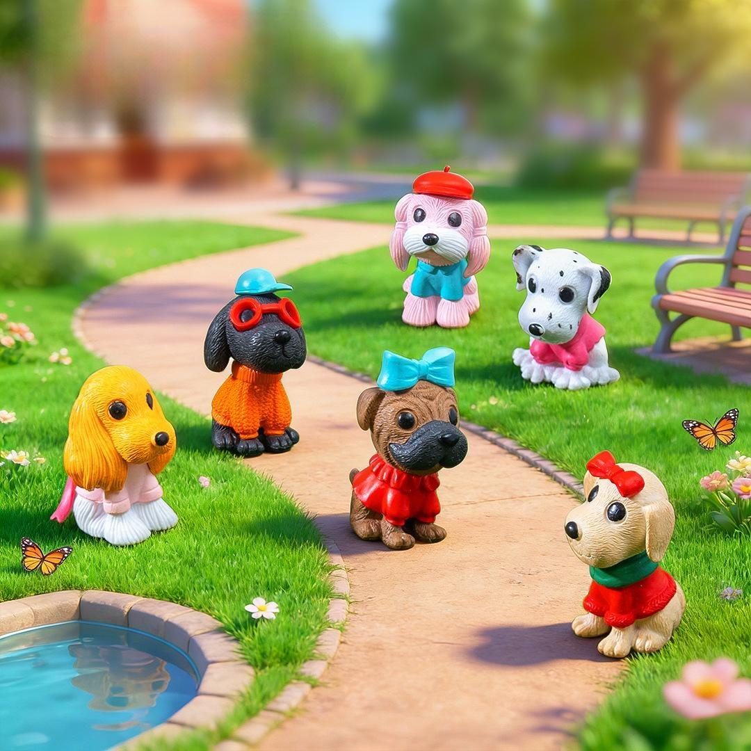 Dog Dollhouse Statue Figurine Micro Crafts Ornament Miniatures Happy Puppy Home Garden Decor Image From Fairy Garden Supplies