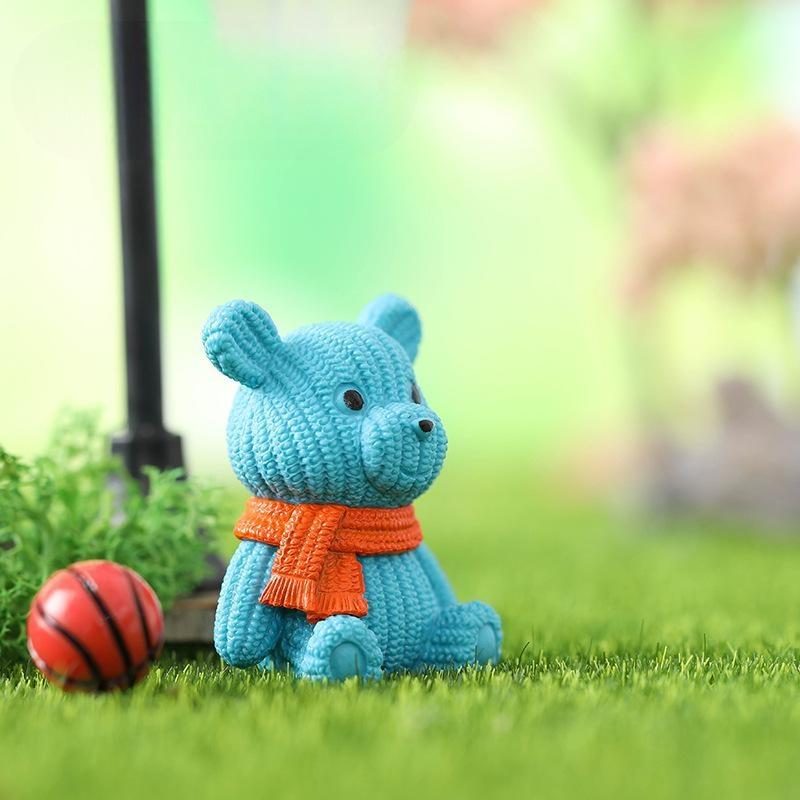 Mini Scarf Bear Figurine Cute Cartoon Bear Ornament for Micro Landscape Succulent Plants Desktop Decoration Photo from Fairy Garden Supplies Mini Scarf Bear Figurine Cute Cartoon Bear Ornament For Micro Landscape Succulent Plants Desktop Decoration Photo Of Fairy Garden Supplies