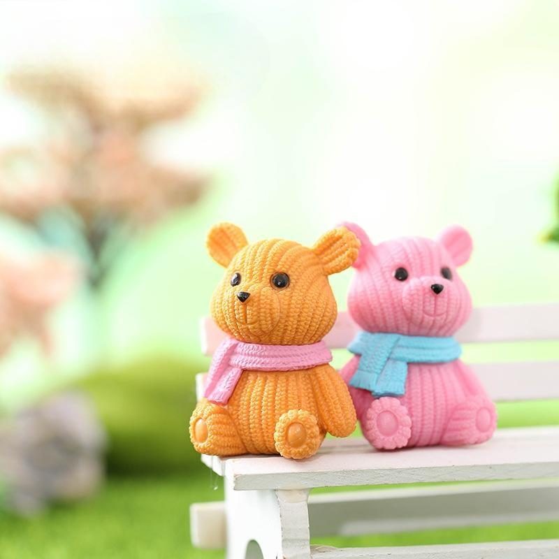 Mini Scarf Bear Figurine Cute Cartoon Bear Ornament for Micro Landscape Succulent Plants Desktop Decoration Photo from Fairy Garden Supplies Mini Scarf Bear Figurine Cute Cartoon Bear Ornament For Micro Landscape Succulent Plants Desktop Decoration Photo Of Fairy Garden Supplies