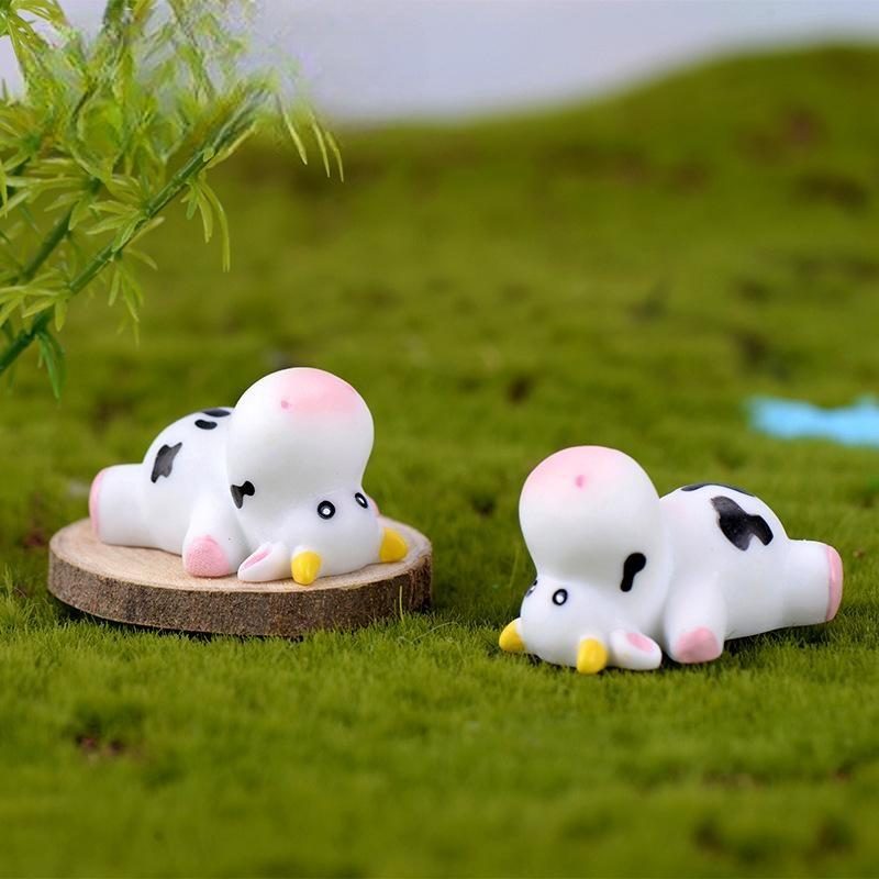 Cute Cartoon Cattle Micro Landscape Ornaments Model Fairy Garden Handicraft Little Statue Cow Milk Bottle Figurines Home Decor Image Of Fairy Garden Supplies
