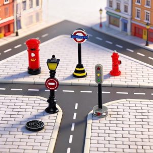 11Pcs/set Resin Cartoon Indicating Street Light Anime Figure Potted Plant Assembly Small Ornaments Craft Material Picture From Fairy Garden Supplies