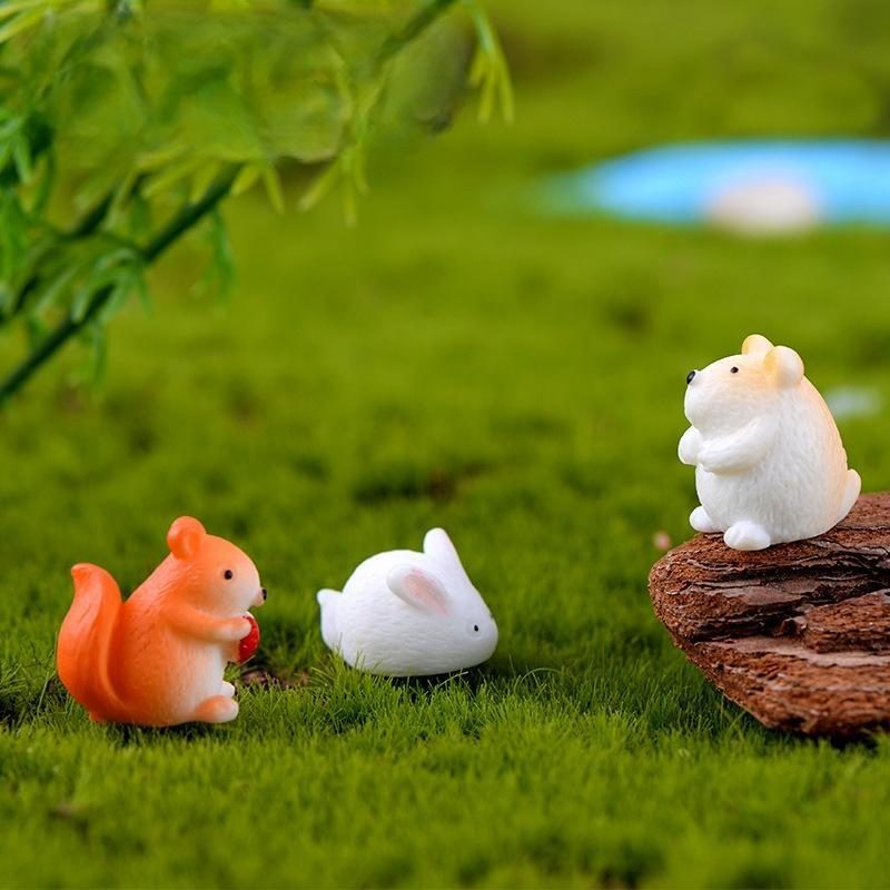 Lovely Mouse Rabbit Snail Squirrel Small Statue Little Figurine Crafts Figure Ornament Miniatures Decoration Photo Of Fairy Garden Supplies