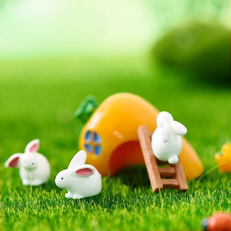 White Rabbit figurine cartoon Animal Model Moss landscape Resin Craft home miniature fairy garden decoration accessories Image of Fairy Garden Supplies White Rabbit Figurine Cartoon Animal Model Moss Landscape Resin Craft Home Miniature Fairy Garden Decoration Accessories Picture Of Fairy Garden Supplies