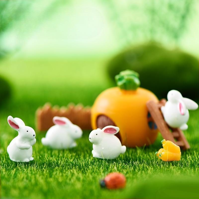 White Rabbit figurine cartoon Animal Model Moss landscape Resin Craft home miniature fairy garden decoration accessories Image of Fairy Garden Supplies White Rabbit Figurine Cartoon Animal Model Moss Landscape Resin Craft Home Miniature Fairy Garden Decoration Accessories Picture Of Fairy Garden Supplies