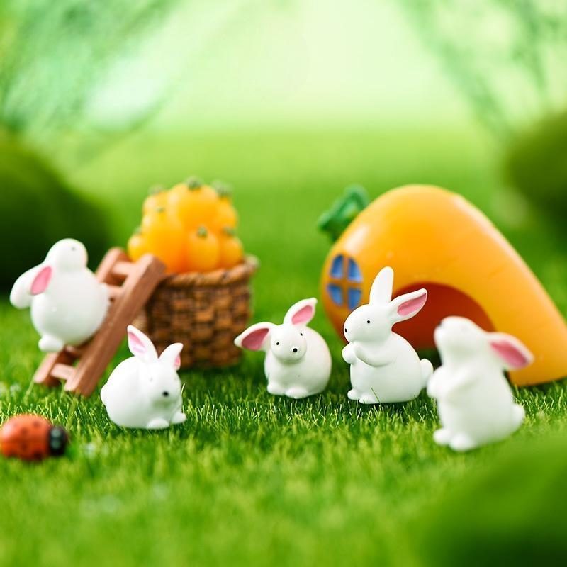 White Rabbit figurine cartoon Animal Model Moss landscape Resin Craft home miniature fairy garden decoration accessories Image of Fairy Garden Supplies White Rabbit Figurine Cartoon Animal Model Moss Landscape Resin Craft Home Miniature Fairy Garden Decoration Accessories Picture Of Fairy Garden Supplies