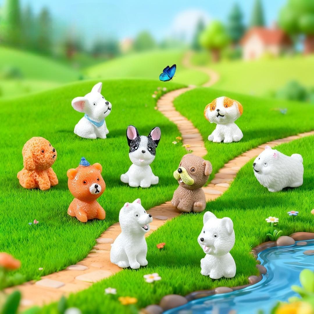 Mini Size Puppy Action Figures Small Dog Animal Model Miniature Figurine Fairy Home Doll Decoration Girl Toy Gift Image From Fairy Garden Supplies