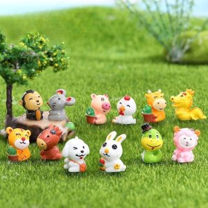 1 Pieces Various Animal China Zodiac Treasure Model Small Figurine Crafts Ornament Photo Of Fairy Garden Supplies