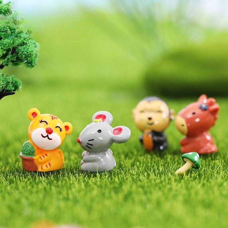 1 Pieces Various Animal China Zodiac Treasure Model Small Figurine Crafts Ornament Photo Of Fairy Garden Supplies