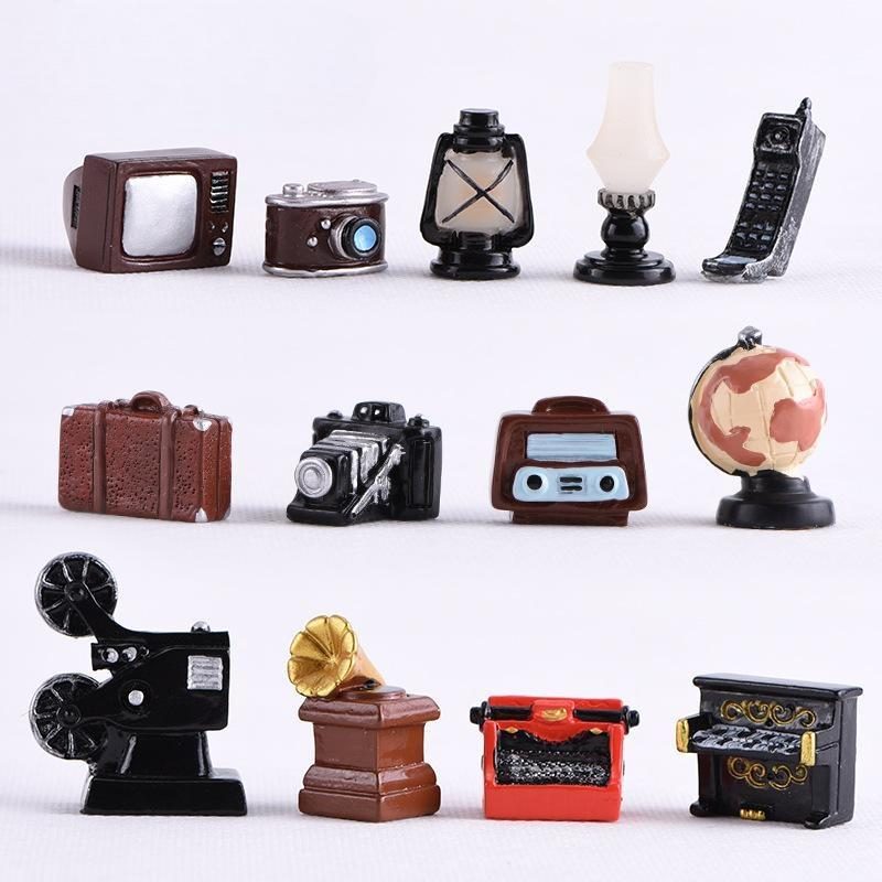 Baby Toy Lamp Oil Lamp Camera Tv Piano For Doll House Decor Dollhouse Miniature Retro Simulation Furniture Model Toys Photo Of Fairy Garden Supplies